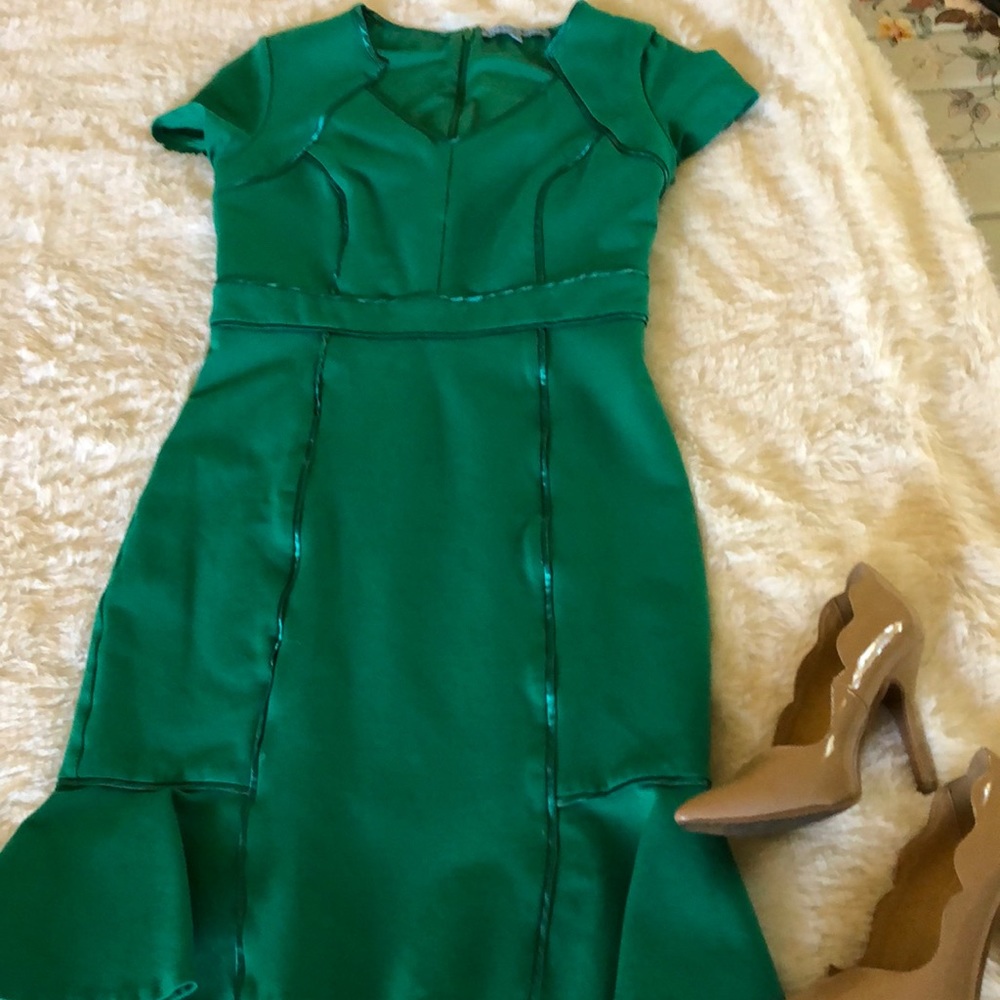 Tropical green form fitting Antonio Melani Dress